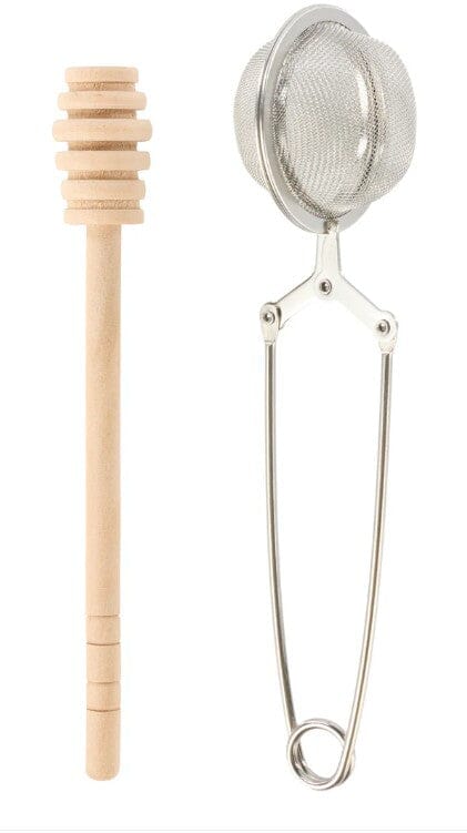 Leaf & Bean Infuser & Honey Dipper Set Natural Tea Accessories The Cooks Kitchen 