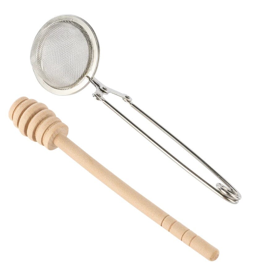 Leaf & Bean Infuser & Honey Dipper Set Natural Tea Accessories The Cooks Kitchen 