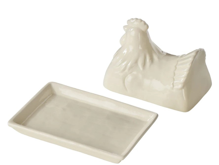 Davis & Waddell Homestead Hen Butter Dish White