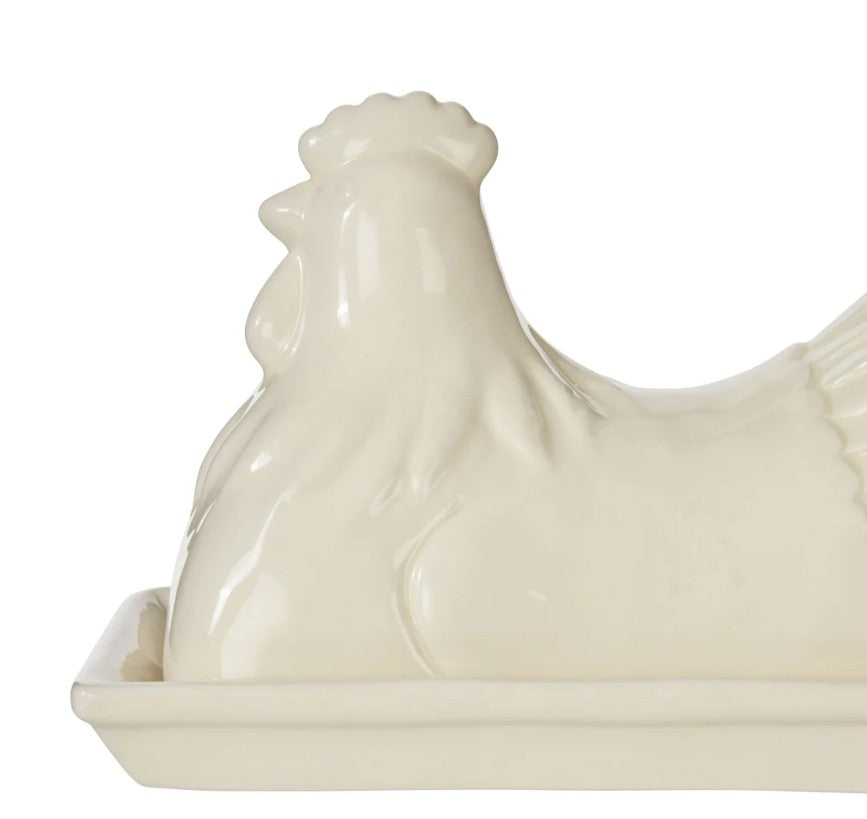 Davis & Waddell Homestead Hen Butter Dish White