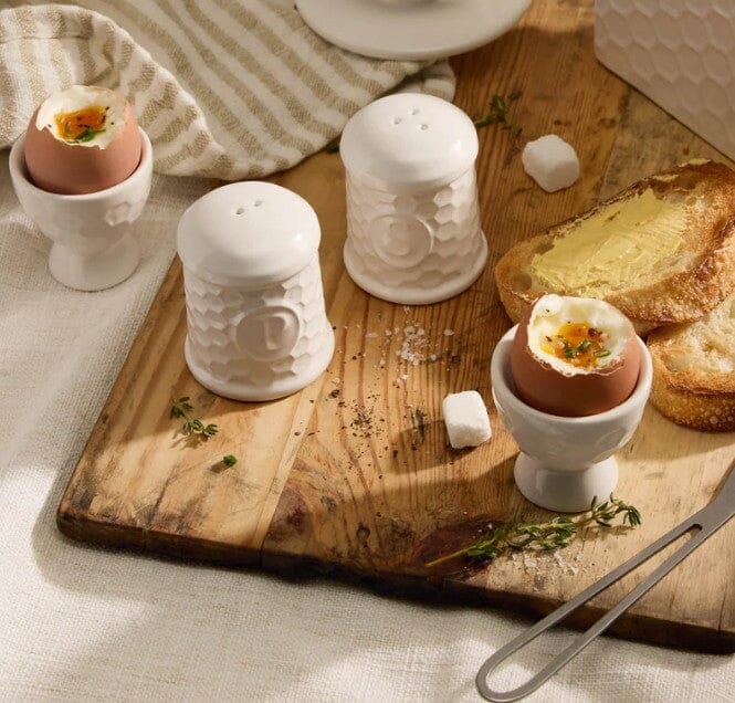 Davis & Waddell Wildflower & Hive Egg Cups 2pcs Set White Egg Cups The Cooks Kitchen 