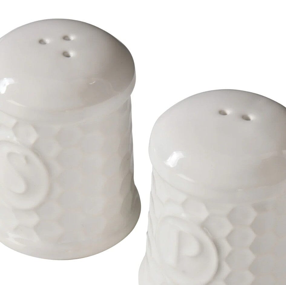 Davis & Waddell Wildflower & Hive Salt & Pepper Shakers White Shakers The Cooks Kitchen 