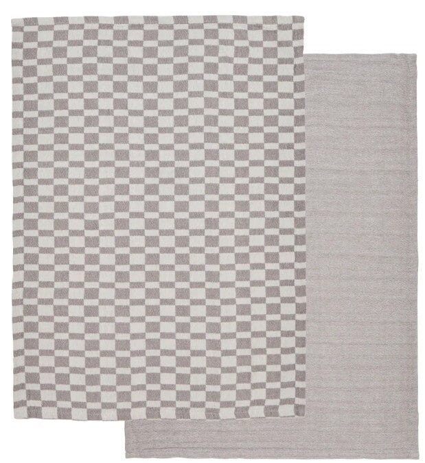Davis & Waddell Heritage Check Cotton Tea Towel 2pcs Set - Grey Tea Towels The Cooks Kitchen 
