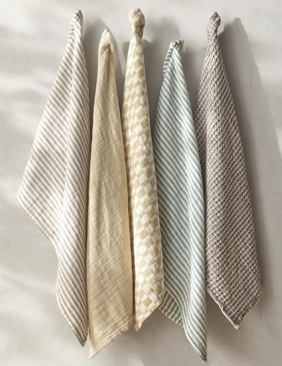 Davis & Waddell Heritage Check Cotton Teatowels 2pc Set - Blue