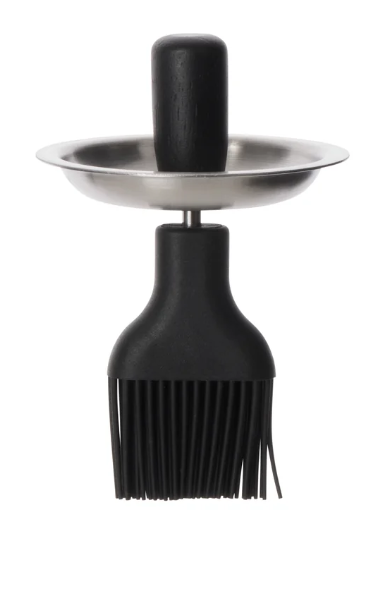 Davis & Waddell Ryder Basting Pot And Brush Set Chrome And Black