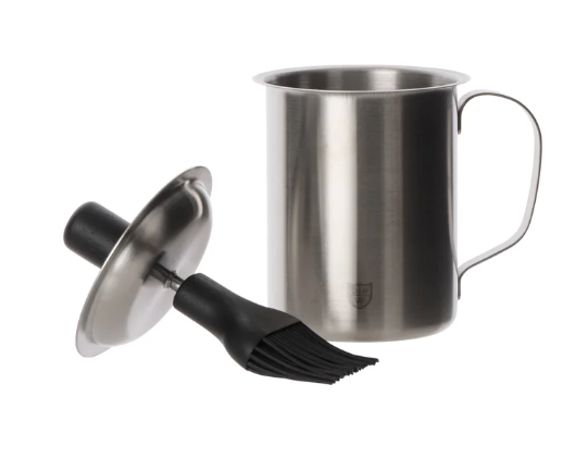 Davis & Waddell Ryder Basting Pot And Brush Set Chrome And Black