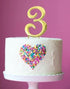Sugar Crafty - Gold Cake Topper Number 3 Number Toppers The Cooks Kitchen 