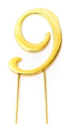 Sugar Crafty Gold Cake Topper (7cm) #9 Number Toppers The Cooks Kitchen 