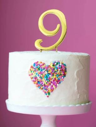 Sugar Crafty Gold Cake Topper (7cm) #9 Number Toppers The Cooks Kitchen 