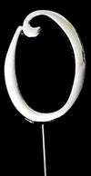 Cake & Candle Silver Cake Topper (7cm) - Number 0