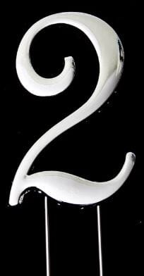 Sugar Crafty - Silver Cake Topper Number 2 Acrylic Cake Toppers The Cooks Kitchen 