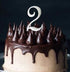 Sugar Crafty - Silver Cake Topper Number 2 Acrylic Cake Toppers The Cooks Kitchen 