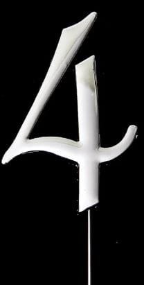 Sugar Crafty - Silver Cake Topper Number 4 Number Toppers The Cooks Kitchen 