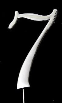 Sugar Crafty - Silver Cake Topper 7cm - Number 7 Number Toppers The Cooks Kitchen 