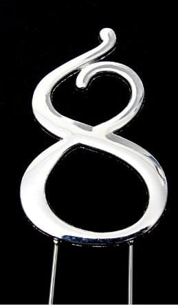 Sugar Crafty - Silver Cake Topper Number 8 Number Toppers The Cooks Kitchen 