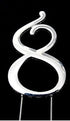 Sugar Crafty - Silver Cake Topper Number 8 Number Toppers The Cooks Kitchen 