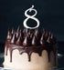 Sugar Crafty - Silver Cake Topper Number 8 Number Toppers The Cooks Kitchen 