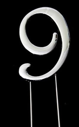 Sugar Crafty - Silver Cake Topper Number 9 Number Toppers The Cooks Kitchen 