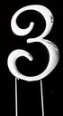 Cake & Candle - Silver Cake Topper Number 3 Number Toppers The Cooks Kitchen 