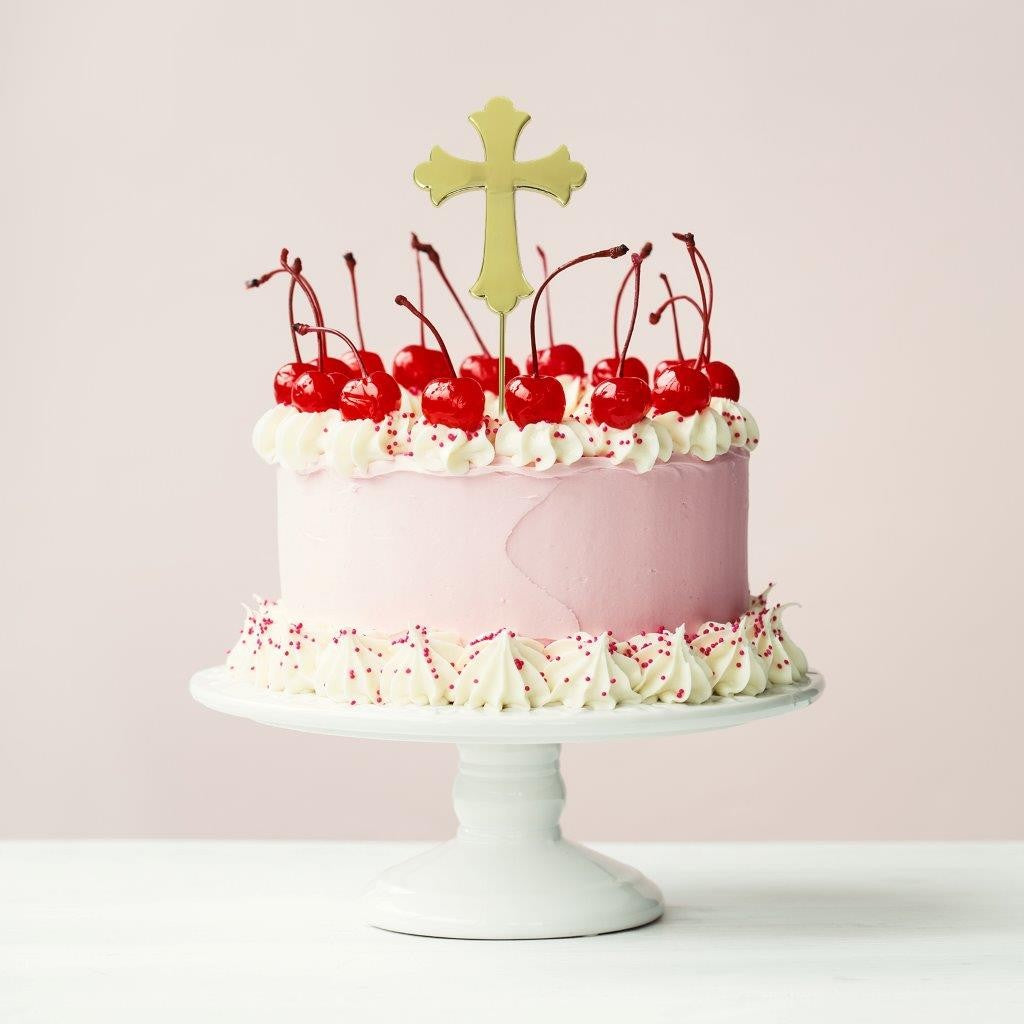 Gold Plated Cake Topper - Cross