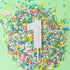 Cake & Candle - Mini Glitter Candle White - Number 1