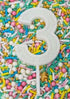Cake & Candle - Mini Glitter Candle White - Number 3 Candles The Cooks Kitchen 