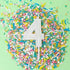 Cake & Candle - Mini Glitter Candle White - Number 4 Candles The Cooks Kitchen 