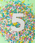 Cake & Candle - Mini Glitter Candle White - Number 5 Candles The Cooks Kitchen 