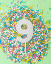 Cake & Candle - Mini Glitter Candle White - Number 9