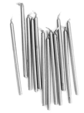 Bake Group 12cm Tall Candles - Silver Candles The Cooks Kitchen 