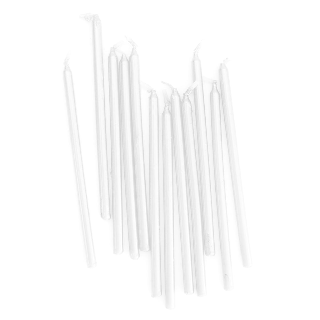 Bake Group 12cm Tall Cake Candles - Pearlised White (pack Of 12)