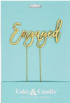 Cake & Candle Metal Cake Topper Gold - Engaged