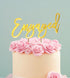 Cake & Candle Metal Cake Topper Gold - Engaged
