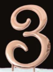 Sugar Crafty - Rose Gold Cake Topper Number 3 Number Toppers The Cooks Kitchen 