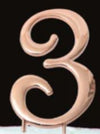 Sugar Crafty - Rose Gold Cake Topper Number 3