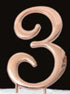 Sugar Crafty - Rose Gold Cake Topper Number 3