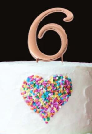 Sugar Crafty Rose Gold Cake Topper - Number 6 Number Toppers The Cooks Kitchen 