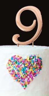 Sugar Crafty - Rose Gold Cake Topper - Number 9 The Cooks Kitchen 