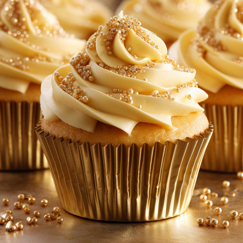 Papyrus & Co Foil Baking Cups- Gold 50mm Boards & Boxes & Packaging The Cooks Kitchen Mandurah 