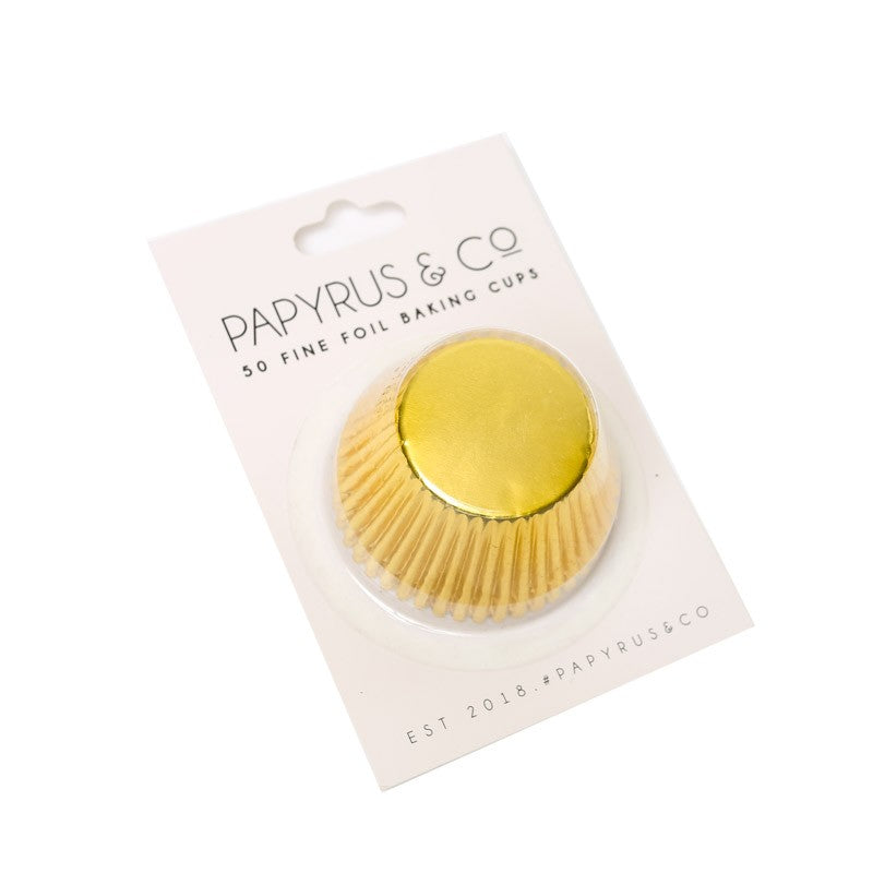 Papyrus & Co Foil Baking Cups- Gold 50mm Boards & Boxes & Packaging The Cooks Kitchen Mandurah 