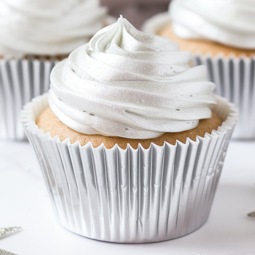 Papyrus & Co 50 Foil Baking Cups - Silver 50mm Boards & Boxes & Packaging The Cooks Kitchen Mandurah 