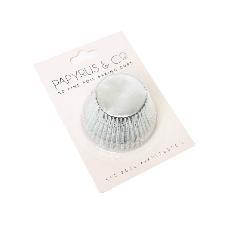 Papyrus & Co 50 Foil Baking Cups - Silver 50mm Boards & Boxes & Packaging The Cooks Kitchen Mandurah 