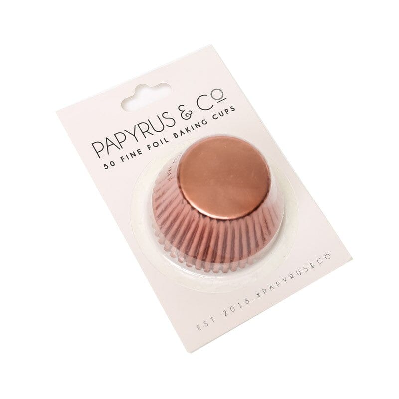 Papyrus & Co 50 Fine Foil Baking Cups - Rose Gold 50mm Boards & Boxes & Packaging The Cooks Kitchen 