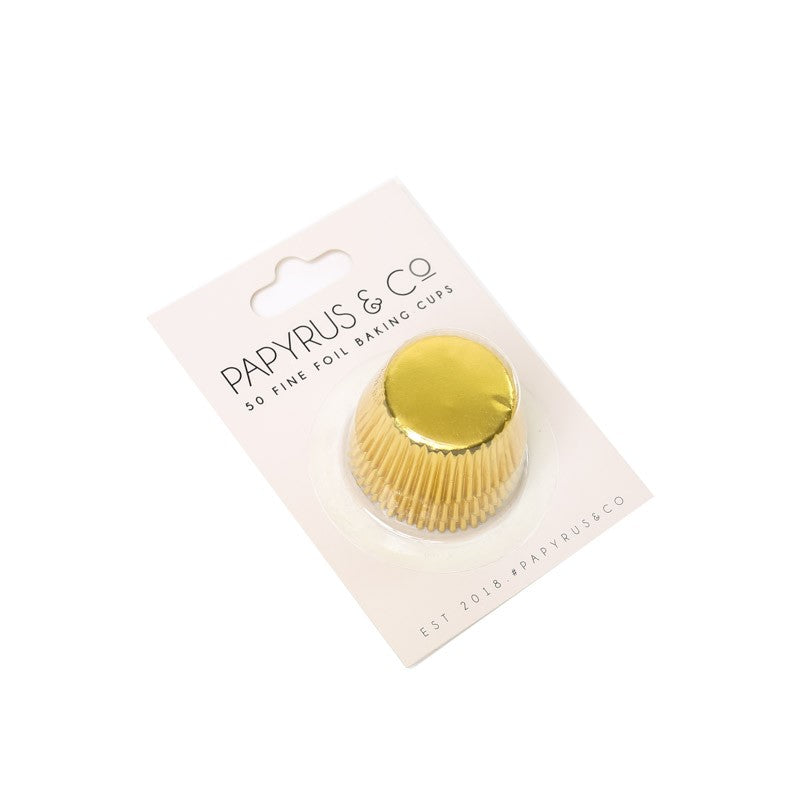 Papyrus & Co - 50 Foil Baking Cups - Gold 35mm Boards & Boxes & Packaging The Cooks Kitchen Mandurah 