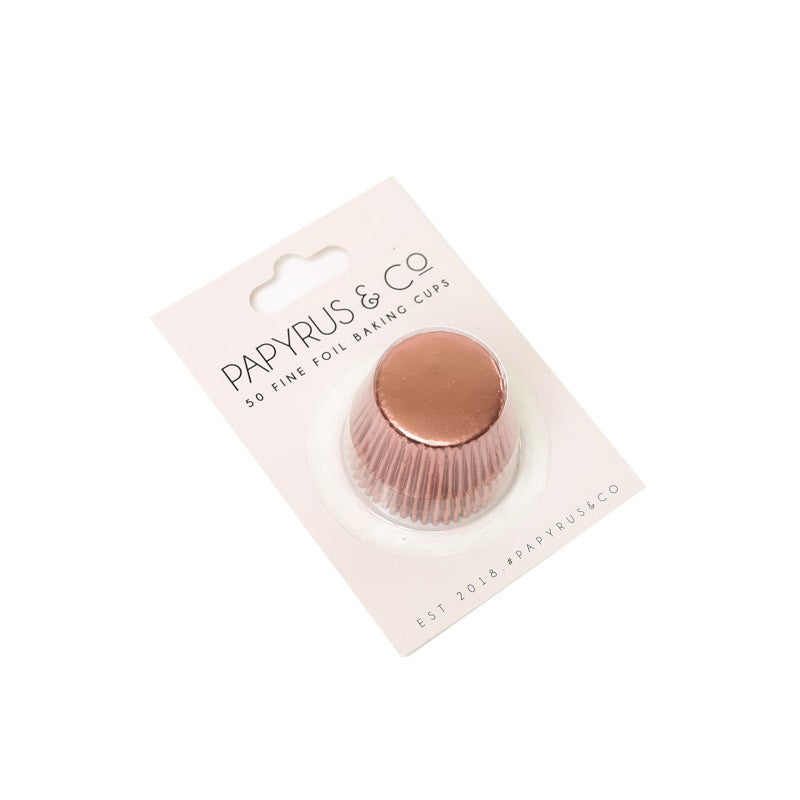 Papyrus & Co - 50 Foil Baking Cups - Rose Gold 35mm Boards & Boxes & Packaging The Cooks Kitchen Mandurah 