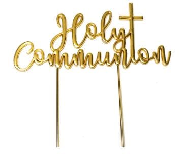 Sugar Crafty Gold Plated Cake Topper - Holy Communion Acrylic Cake Toppers The Cooks Kitchen 