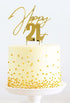Cake & Candle Topper - Happy 21st Gold