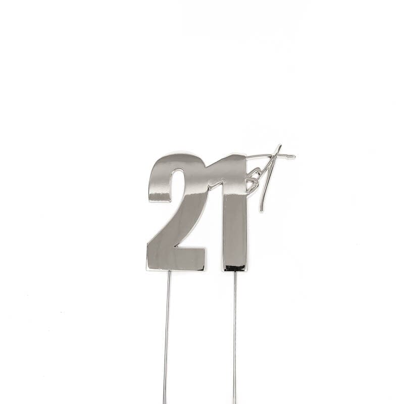 Cake & Candle Topper - 21st Silver Cake Toppers The Cooks Kitchen Mandurah 