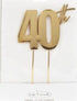 Cake & Candle Metal Cake Topper Gold 40th Cake Toppers The Cooks Kitchen 