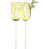 Cake & Candle Topper - 50th Gold